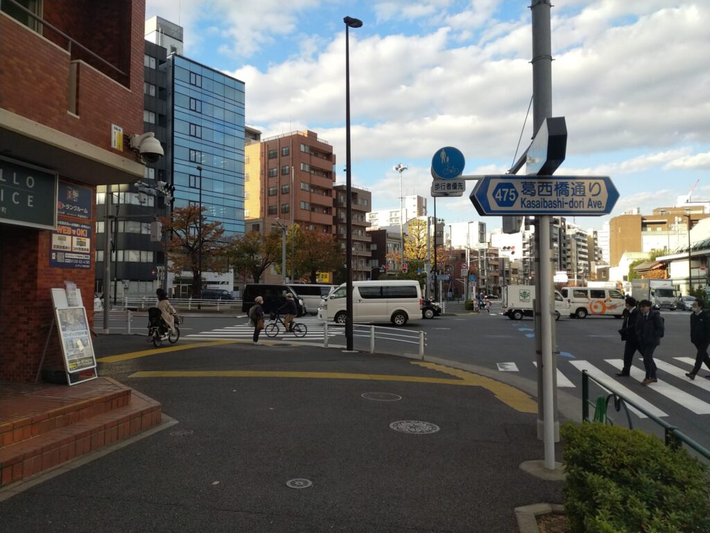 江東区と江戸川区にある法律事務所前の交差点